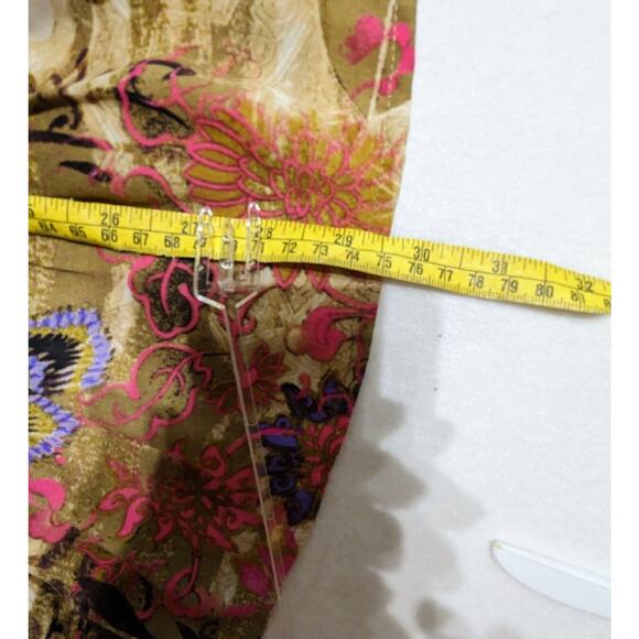 Chicos Sz 2 top Blouson Polyester Lightweight Accent Beading - Picture 5 of 10